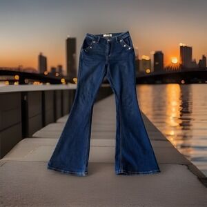 Rock & Roll Demin Jeans Womens 26x34 Flare Bargin Button Bell Bottom‎ High Rise